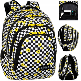 CoolPack viackomorový školský batoh biely, čierny, Odtiene žltej a zlatej, Multicolor 28 l